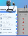 Joyroom Bluetooth 5.4 AUX Car Adapter Stronger Dual Mics & Noise