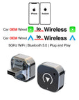 2in1 Wired to Wireless CarPlay Android Auto Adapter for OEM