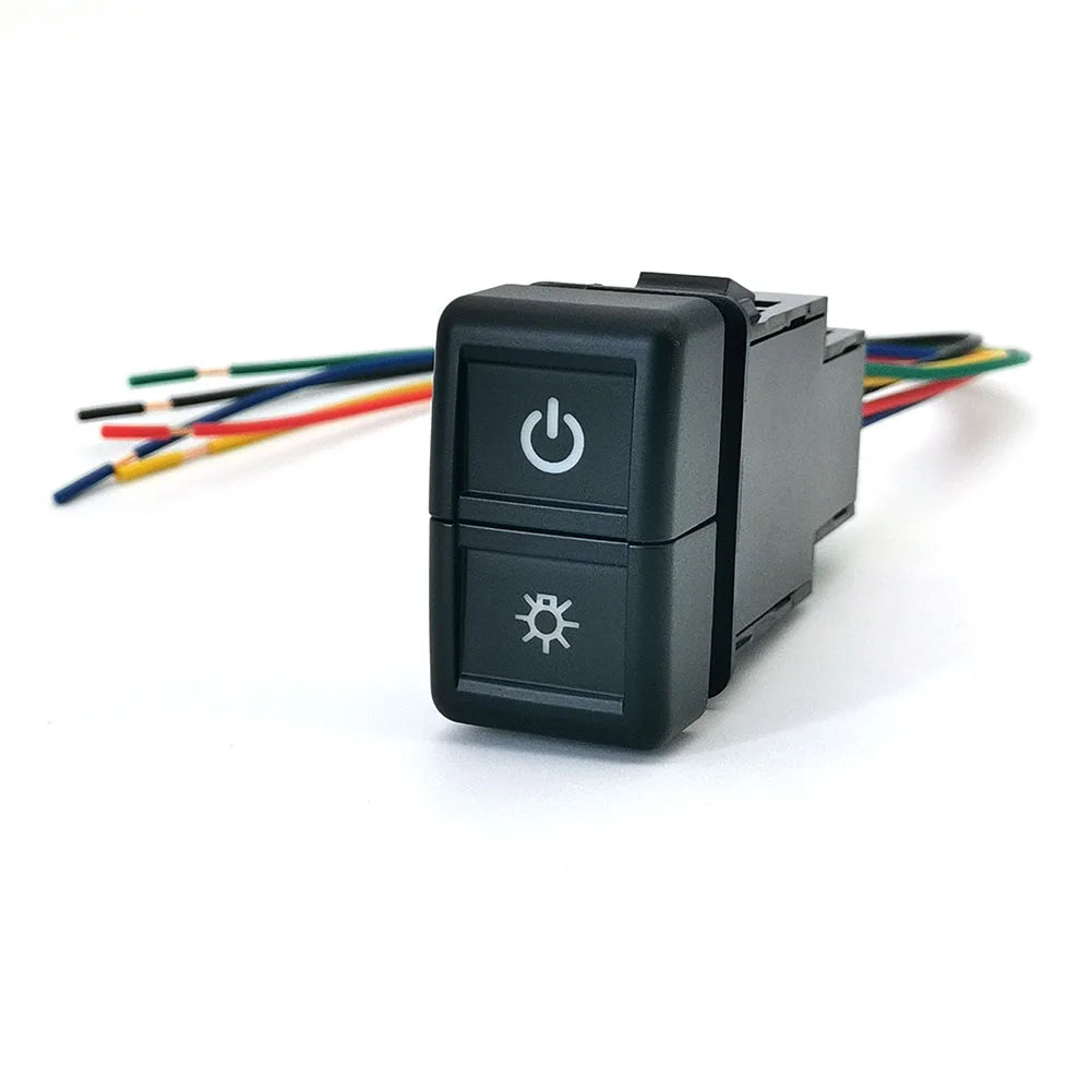 Upgrade your ISUZU 700P with this dual-button switch for Fog Lights &amp; LED DRL. Durable, easy to install, and includes wiring for reliable performance.