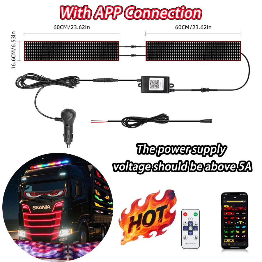 LED Truck Car Devil Eye LED Pixel Panel Light Car