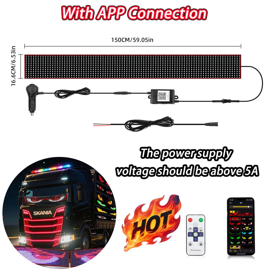 LED Truck Car Devil Eye LED Pixel Panel Light Car