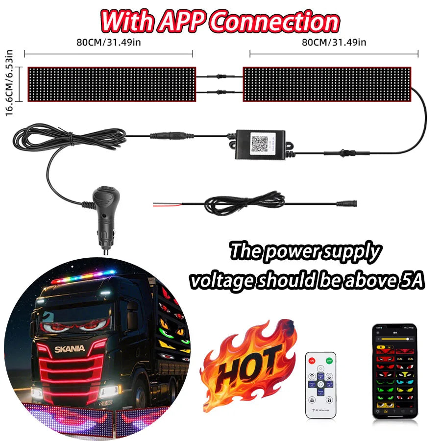 LED Truck Car Devil Eye LED Pixel Panel Light Car