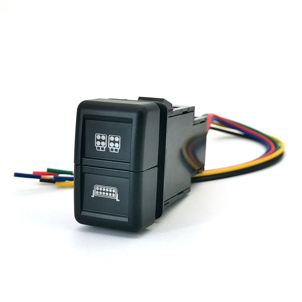 Upgrade your ISUZU 700P with this dual-button switch for Fog Lights &amp; LED DRL. Durable, easy to install, and includes wiring for reliable performance.